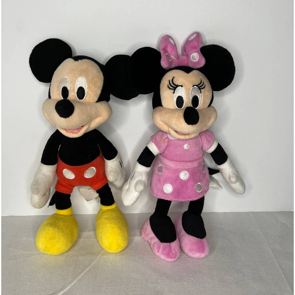 Mickey & Minnie Mouse Stuffed Disney Characters Plush Doll Toy 9" Ages 2 and up